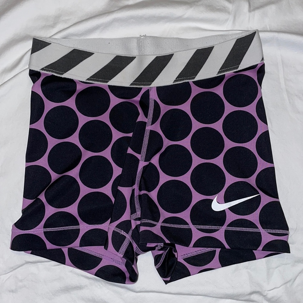 Purple Circle Patterned Nike Pro Spandex